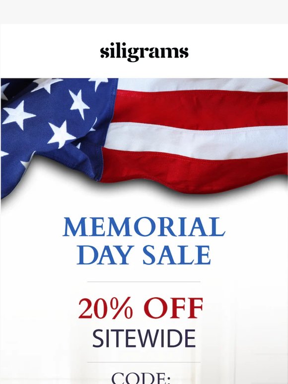 20% OFF! Memorial Day Sale