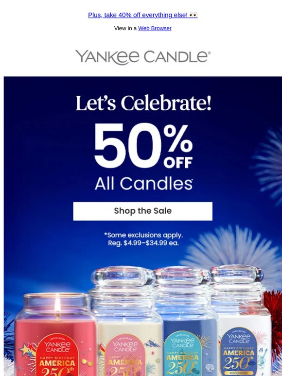 Memorial Day Deals Start Now: 50% Off Candles!