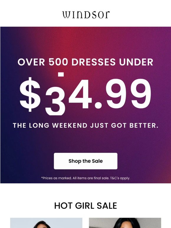 FYI over 500 dresses are on sale rn...