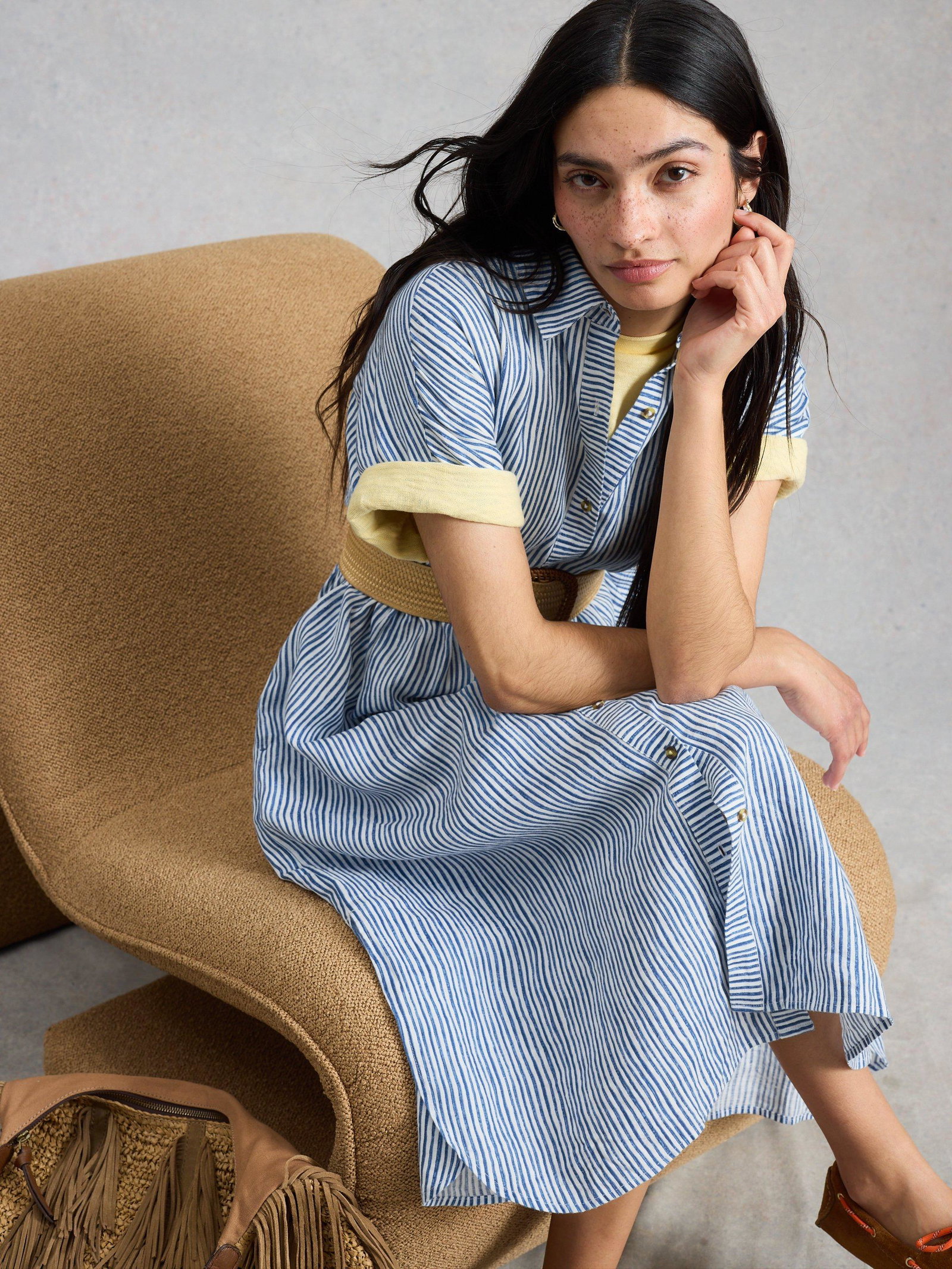 Shop Annabelle Stripe Linen Dress