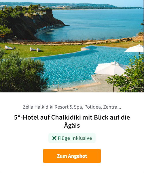 5*-Hotel auf Chalkidiki mit Blick auf die Ägäis