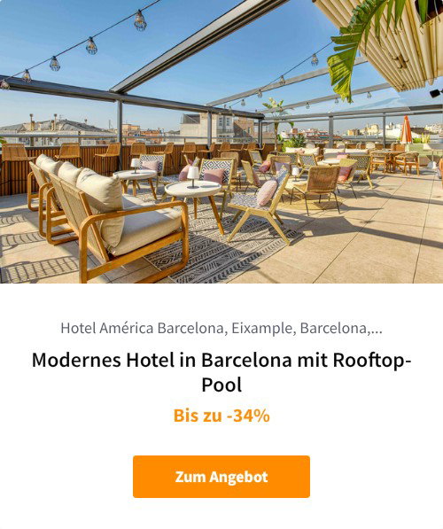 Modernes Hotel in Barcelona mit Rooftop-Pool