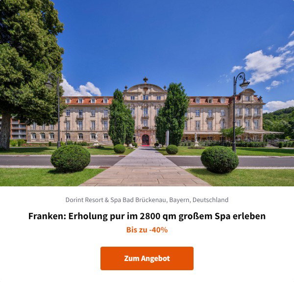 Franken: Erholung pur im 2800 qm großem Spa erleben
