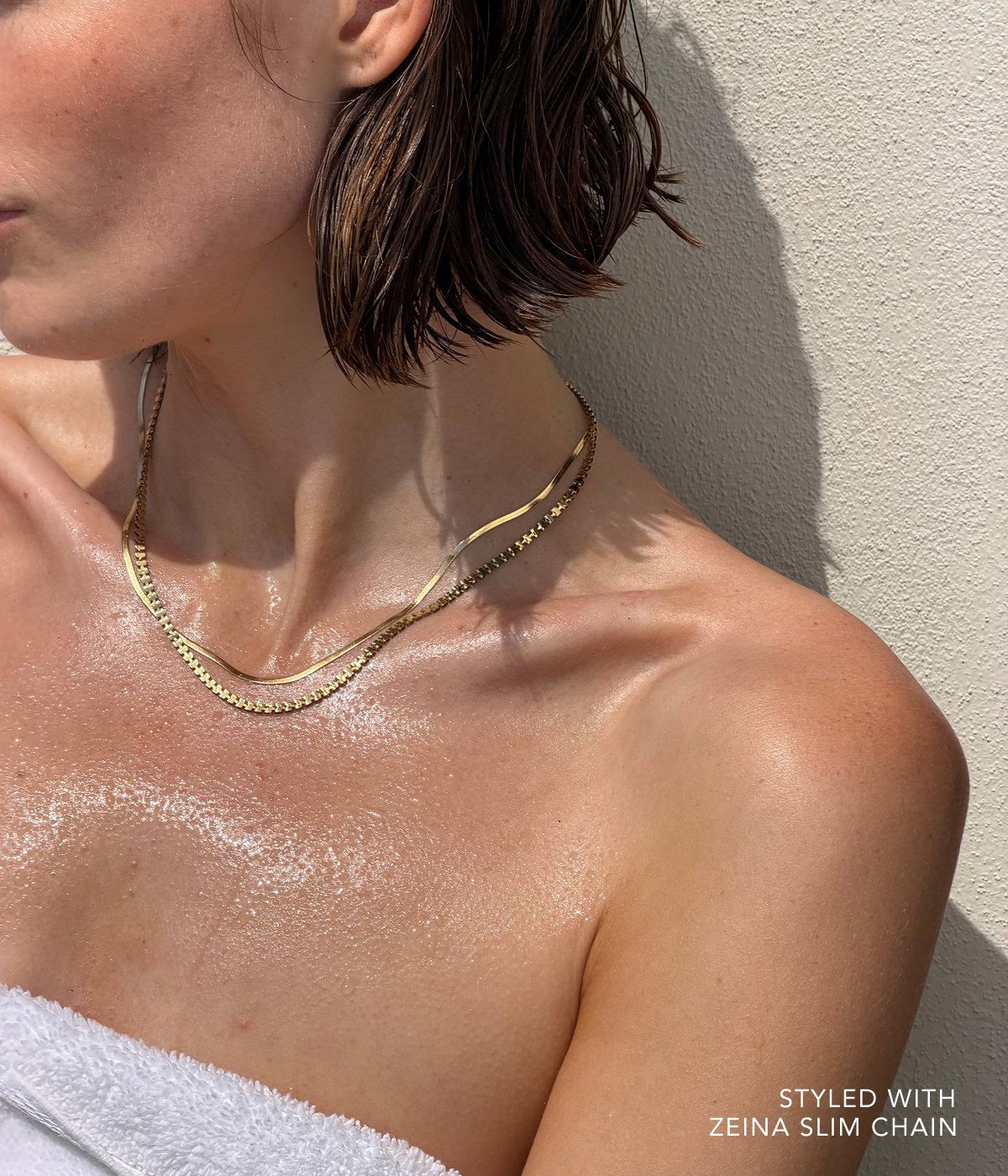 Amalfi Chain Styled With the Zeina Slim Chain