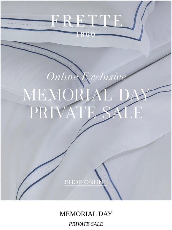 Frette’s Memorial Day Private Sale