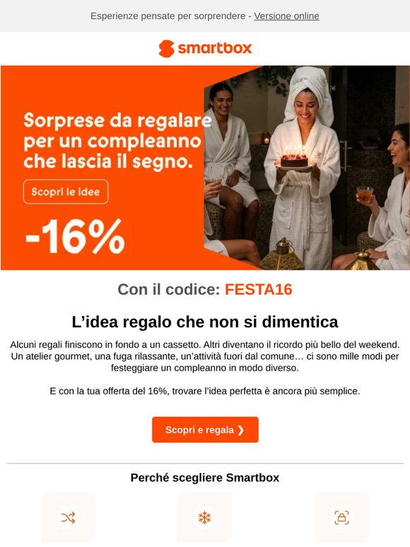 Regala un compleanno da ricordare 🎉