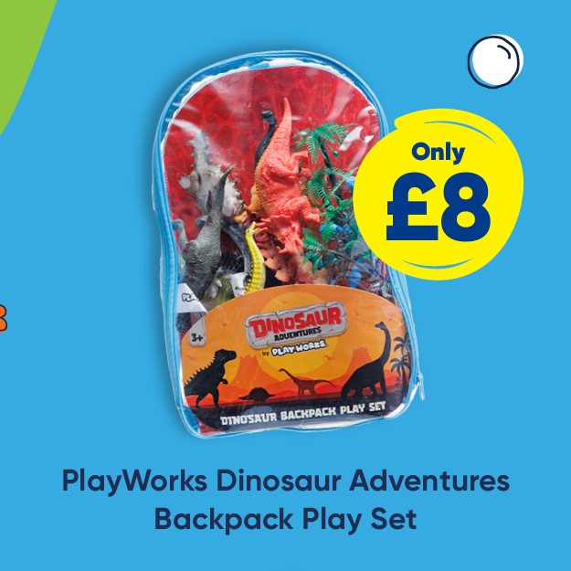 PlayWorks Dinosaur Adventures Backpack Play Set only £8