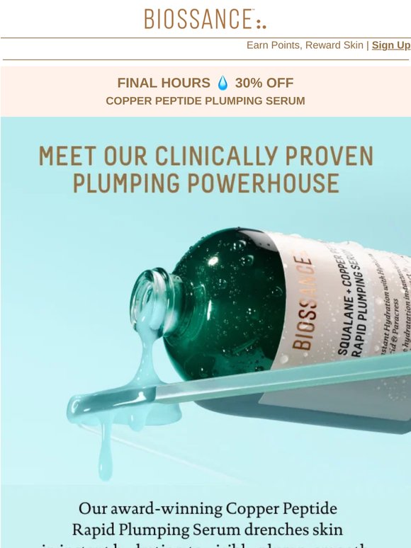 Final hrs! 30% off viral Plumping Serum