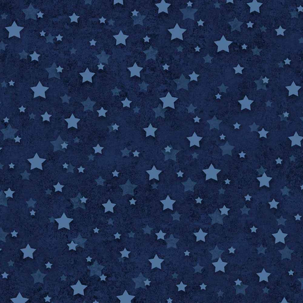 Image of P&B Textiles - Star Spangled by Gina Jane Lee - Blue - 108" Wide Yardage