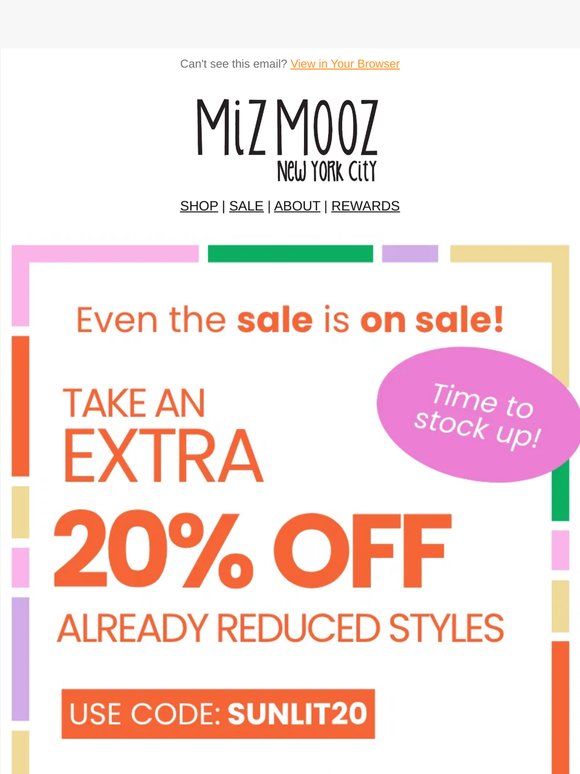 SALE ON SALE! Take an extra 20% off 🤩