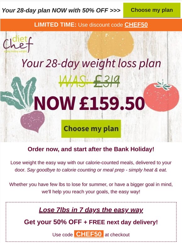 50% OFF this Bank Holiday weekend 🙌