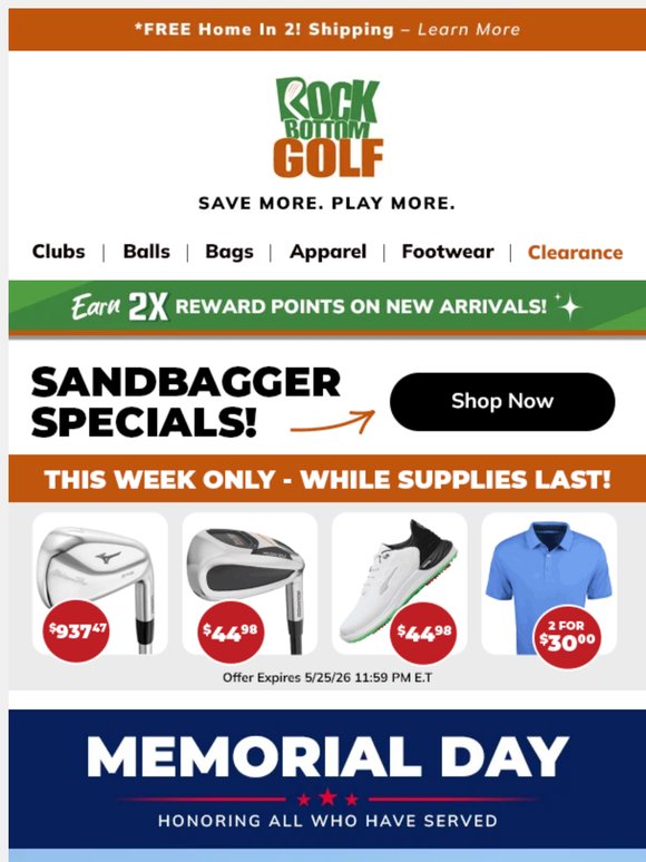 15% OFF SITE WIDE! 🔴⚪🔵 Bag & Cart BARGAINS 🚩 + FREE Srixon Balls!
