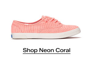 A side view of the Rillax Champ Chalky Canvas Slip-On in neon coral. Shop Now.