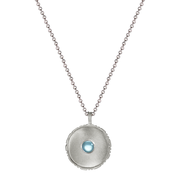 Sterling Silver Strength is Having a Graceful Life Pendant with Sky Blue Topaz