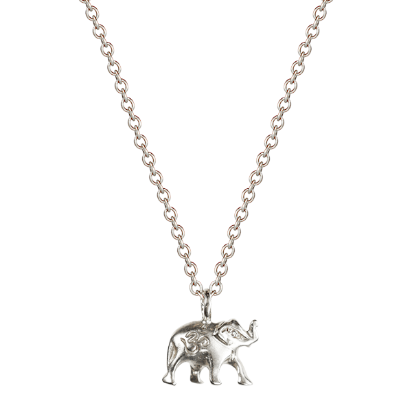 Sterling Silver Om Elephant Pendant