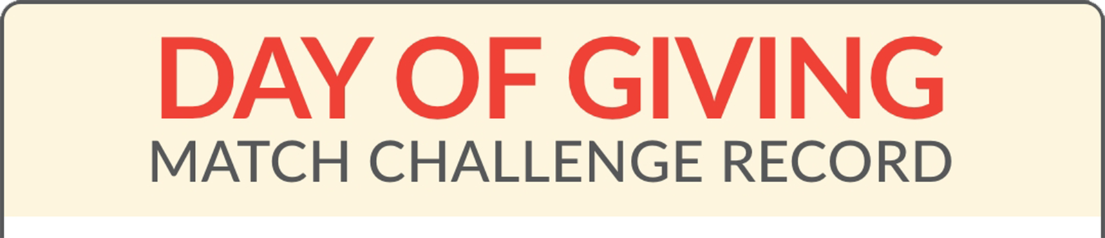 Day of Giving Match Challenge Record