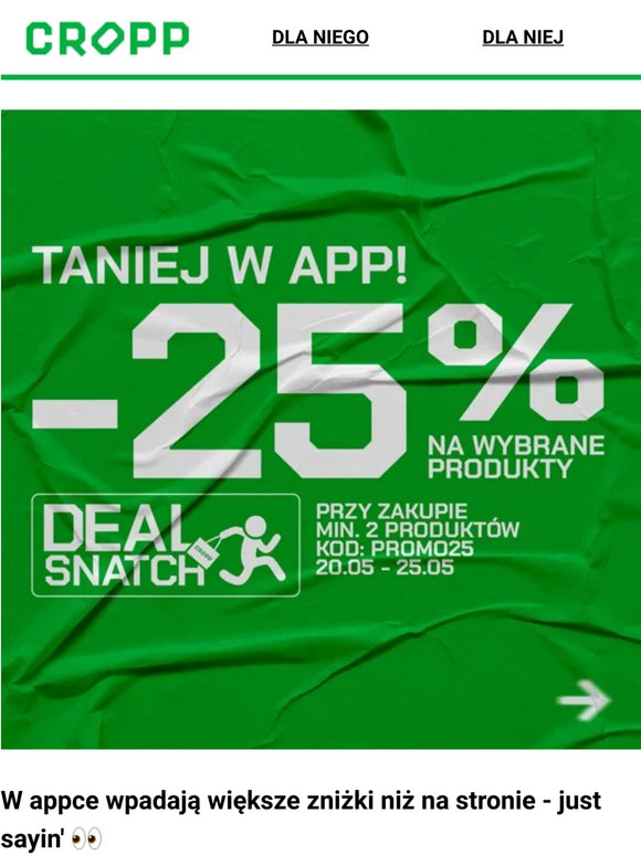 -25% w app: zgarnij najlepsze okazje 🫳🛍️