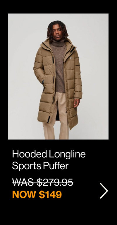 Hooded Longline Sports Puffer