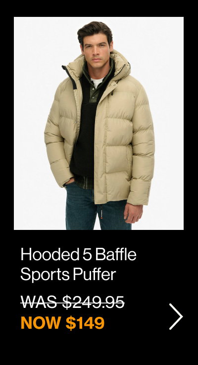 Hooded 5 Baffle Sports Puffer