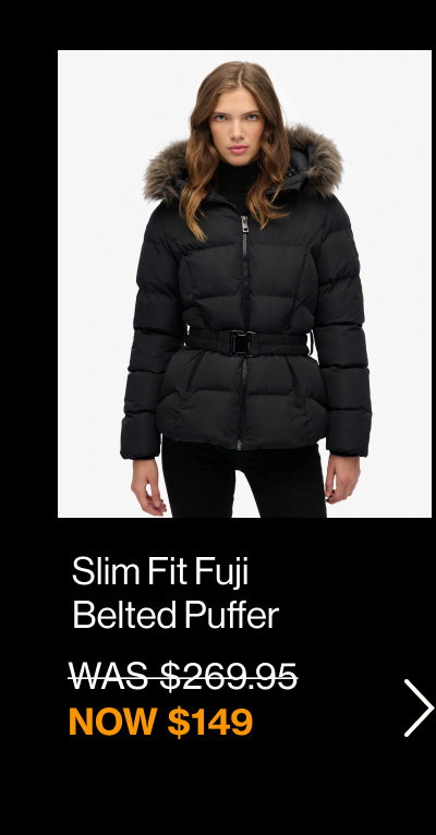 Slim Fit Fuji Belted Puffer