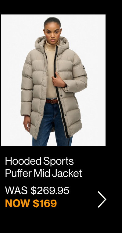 Hooded Sports Puffer Mid Jacket