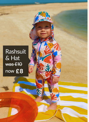 Watermelon rashsuit and hat was £10 now £8.