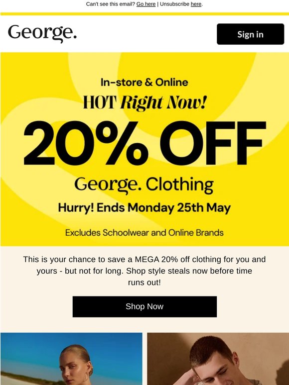 20% off George Clothing 🛍️