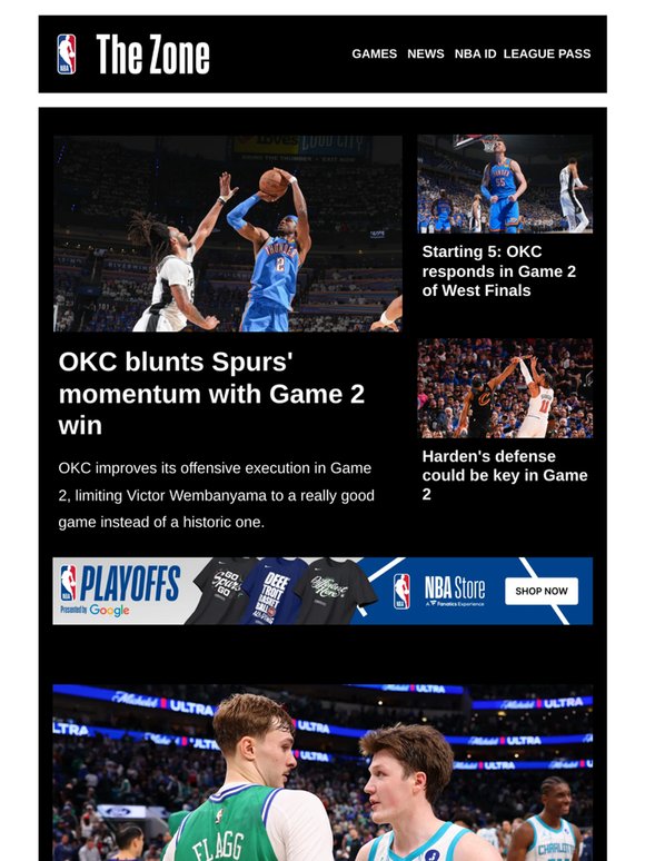 OKC blunts Spurs' momentum with Game 2 win | Starting 5: OKC responds in Game 2 of West Finals