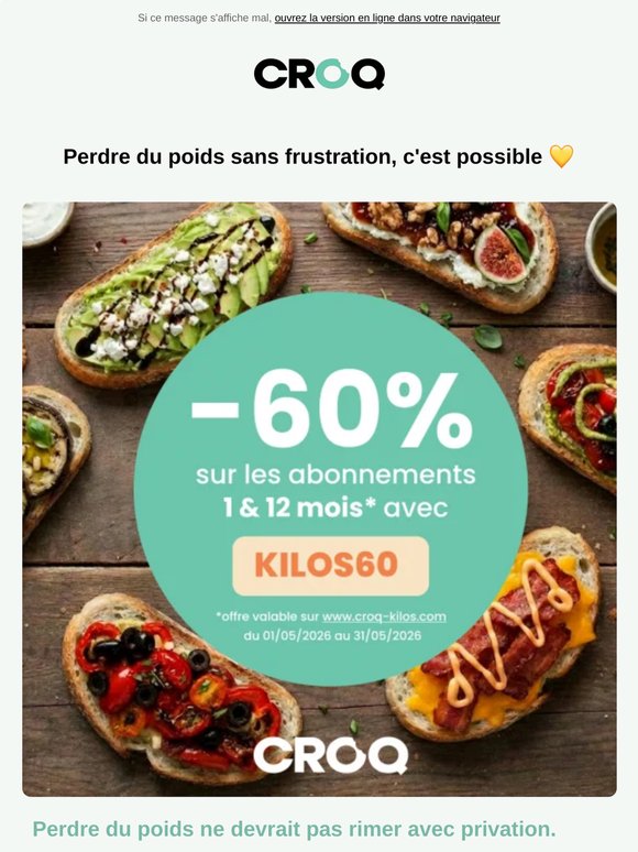 🍽️ Mangez équilibré sans vous priver avec -60%