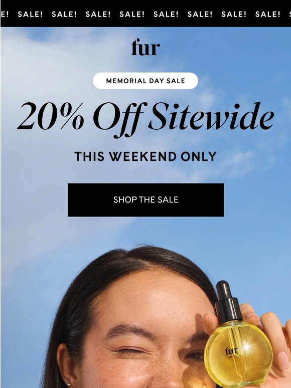 Memorial Day Sale: 20% off everything ☀️