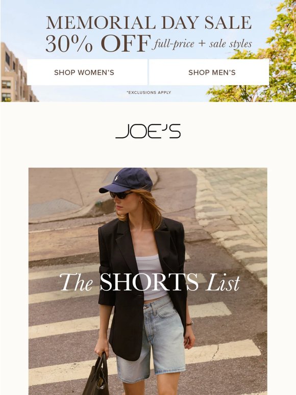 30% OFF Shorts & More