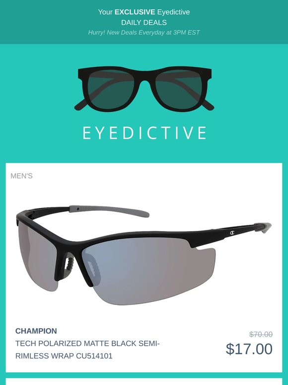 Champion Polarized $17 | Spy $59 | Bolle $29 | Under Armour $32 | Carrera Polarized $49 | DKNY $19 | Polaroid Polarized $24 | CK $22