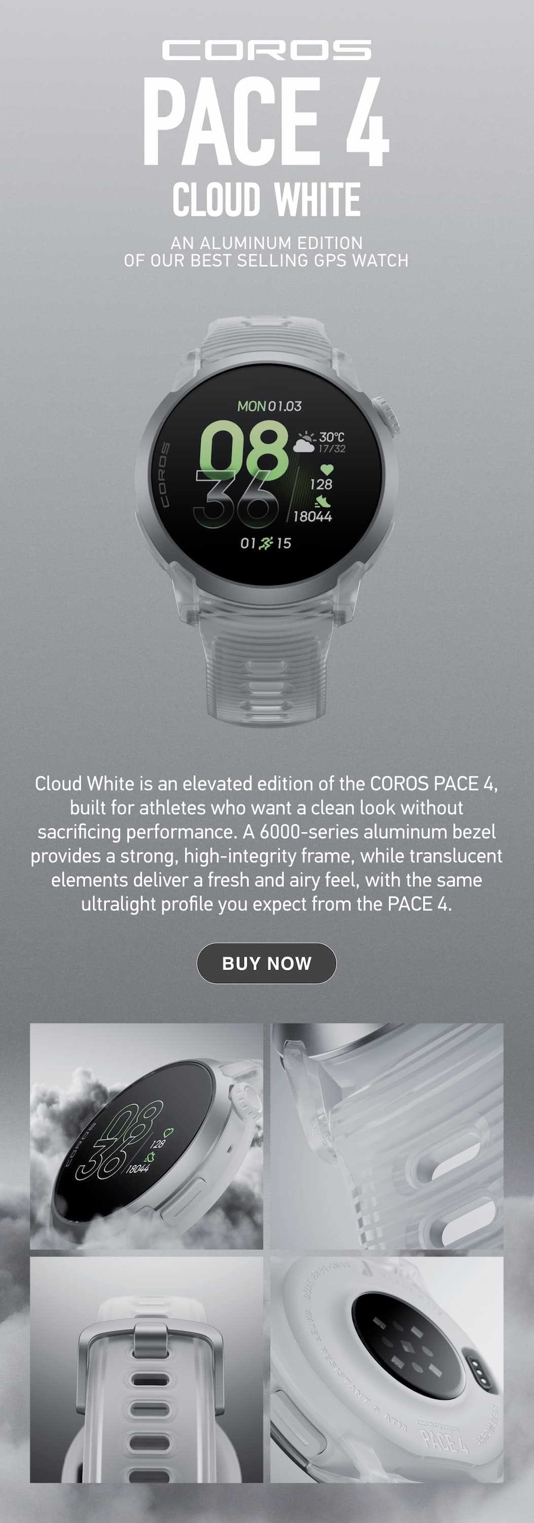 COROS PACE 4 CLOUD WHITE
