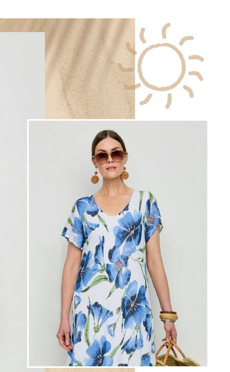 Blue Floral Print Dress
