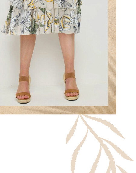 Sketchy Print Leaf Dress