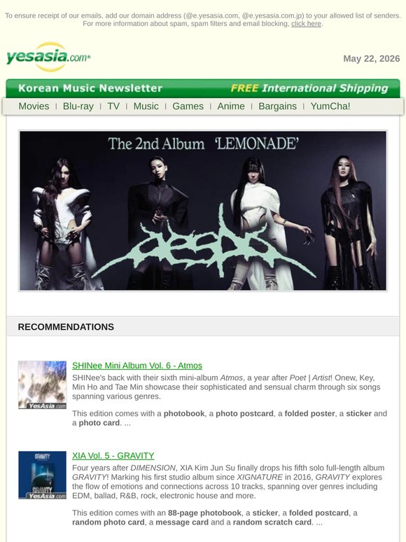 New Korean Music at YesAsia