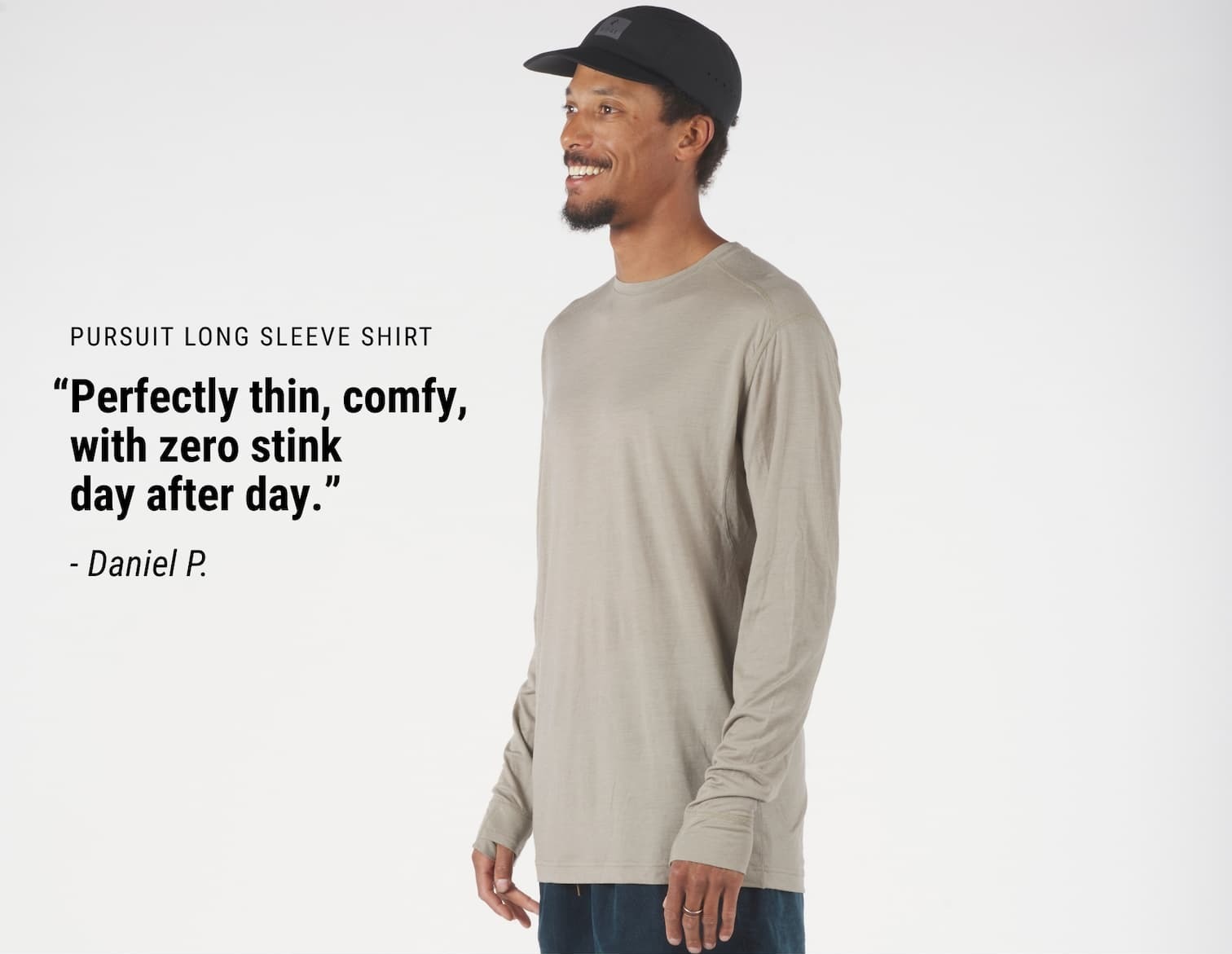 a man wearing a Pursuit Long Sleeve Shirt