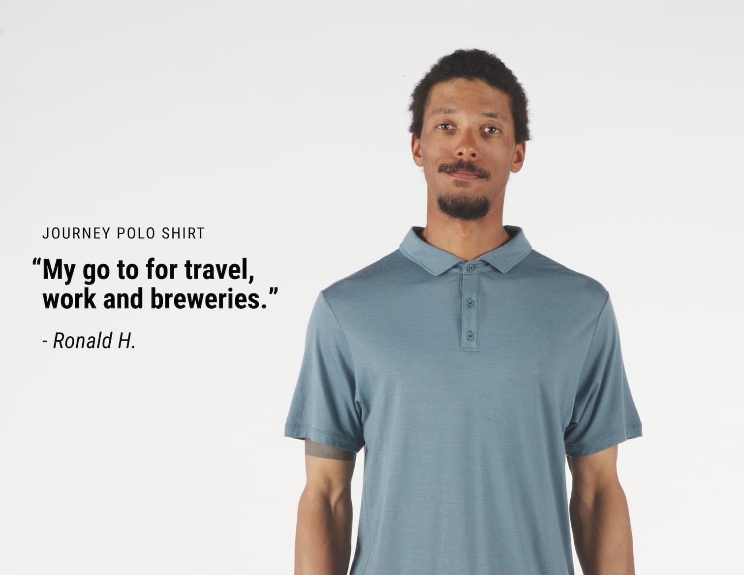 a man wearing a Journey Polo Shirt