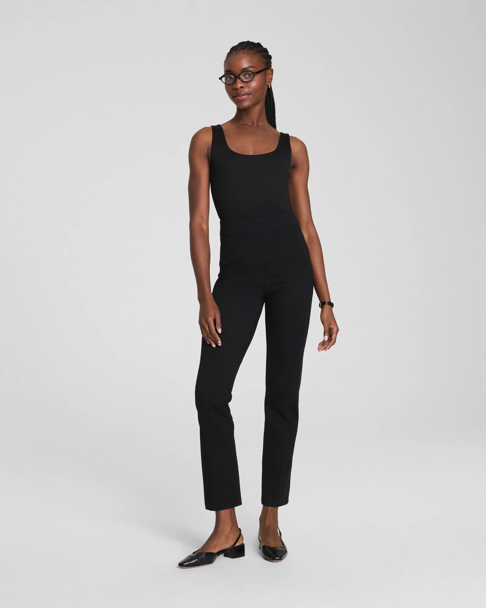 Image of Spanx Women's SPANXsupersmooth® PerfectFit Ponte Slim Straight Pants in Black