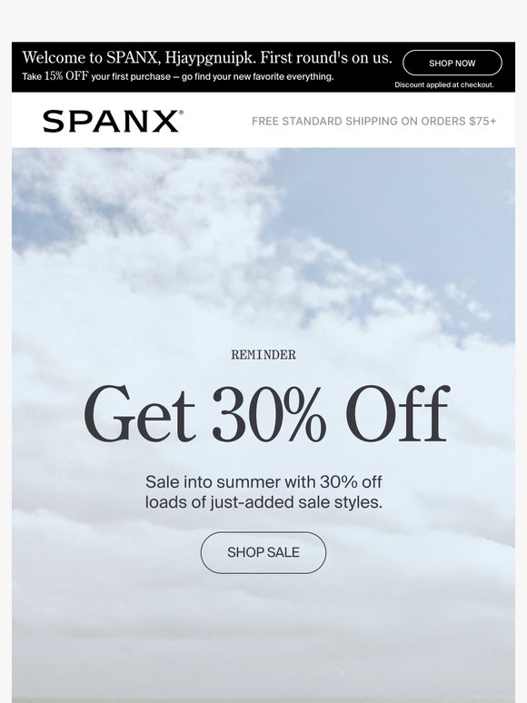 30% off select styles is happening right now
