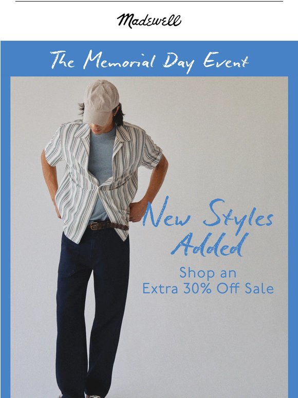 NEW STYLES ADDED: get an extra 30% off sale