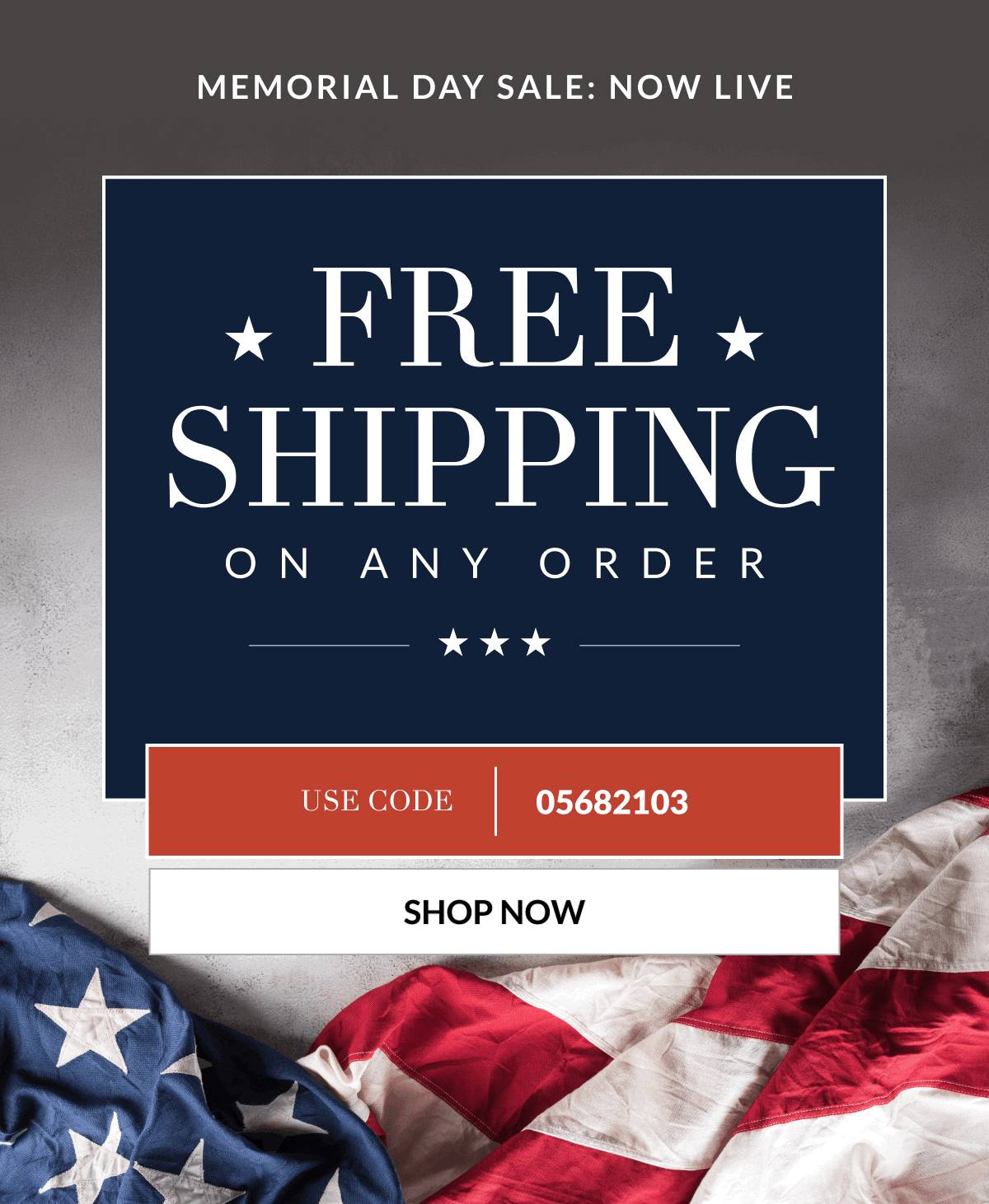 Memorial Day Sale: Now Live. FREE Shipping on Any Order. Use Code: 05682103 [Click here to Shop Now]