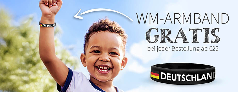 Gratis WM-Armband ab einem Bestellwert von 25 €