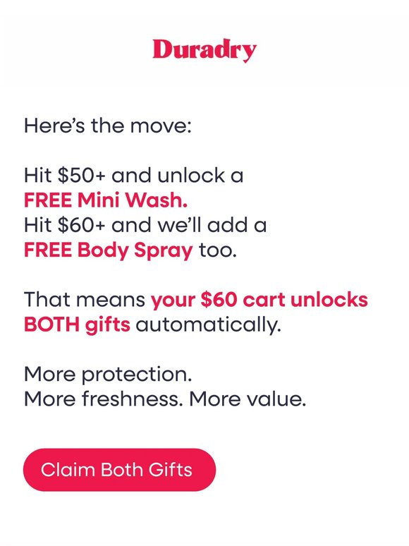 Spend $60. Get $25 Back in Products.