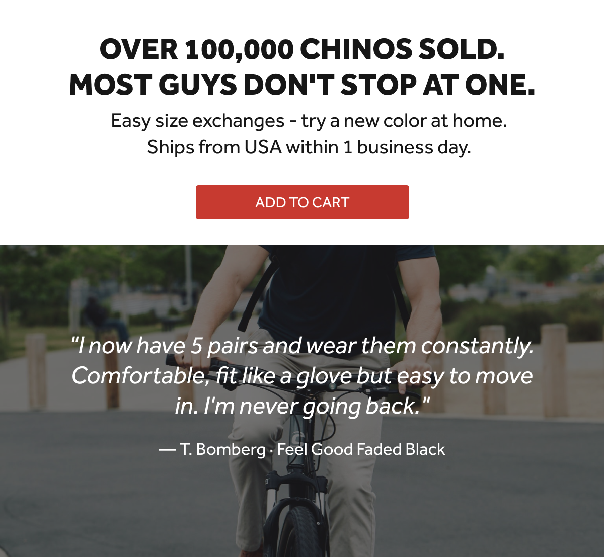 MEMORIAL DAY SALE — BUY 2 CHINOS, GET 1 FREE. ENDS MAY 25.