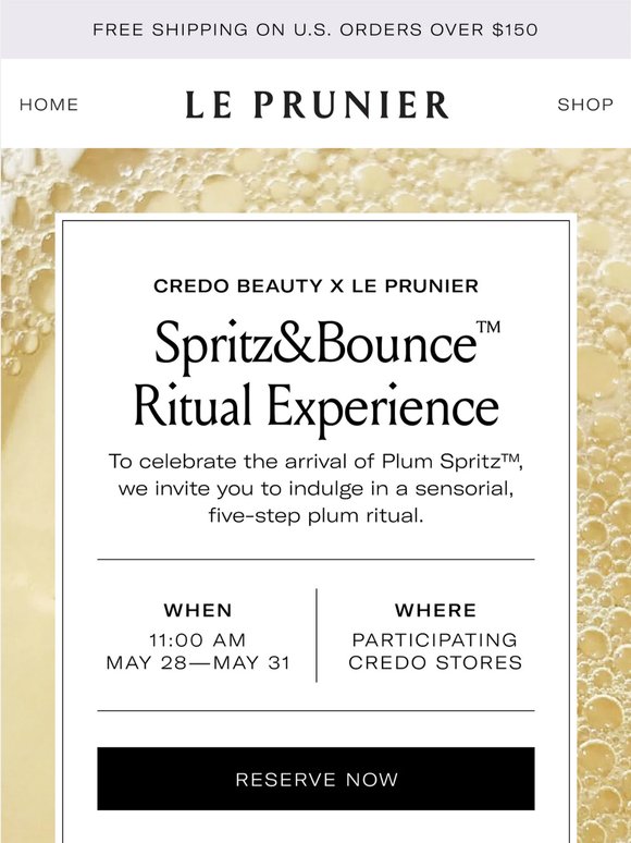 You’re Invited: Spritz&Bounce™ at Credo