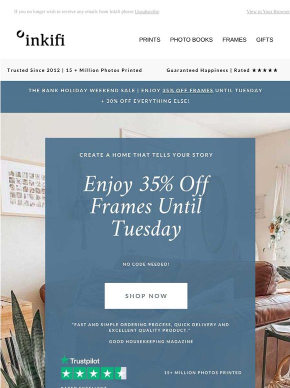 Inside: 35% Off Frames Until Tuesday 🌱