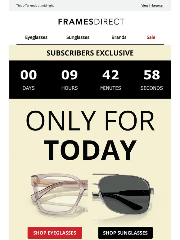 Exclusive 1‑Day Deal: 65% off lenses
