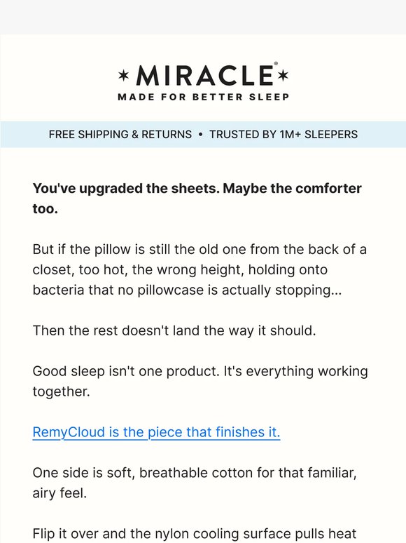 When's the last time your pillow actually felt right?