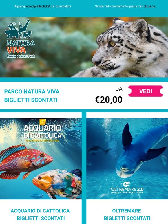 Parco Natura Viva, Oltremare, The Space Cinema e molto altro a partire da 6,99€